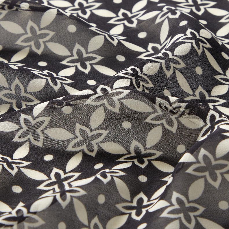 Chiffon floral ornaments – black/white,  image number 2