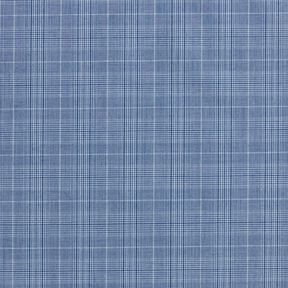 Shirt fabric fine checks – white/denim blue, 