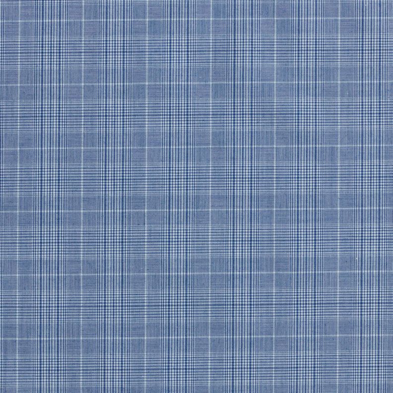 Shirt fabric fine checks – white/denim blue, image number 1