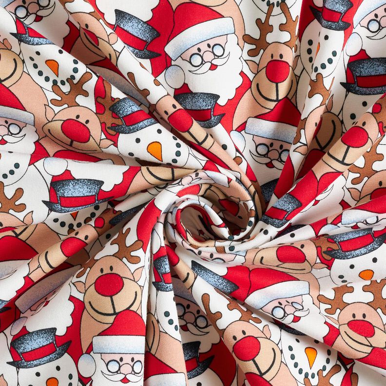 French Terry reindeer, Santa Claus and snowman – offwhite, image number 3