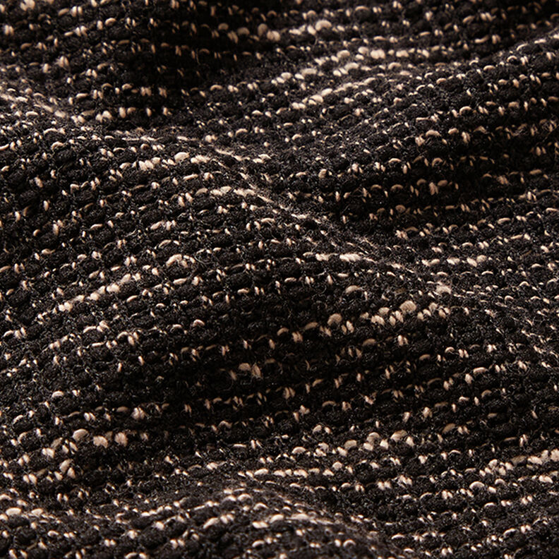 Mottled bouclé knit – black/beige,  image number 2