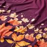 French terry Border Fabric maple leaves | Glitzerpüppi – merlot/antique gold,  thumbnail number 2