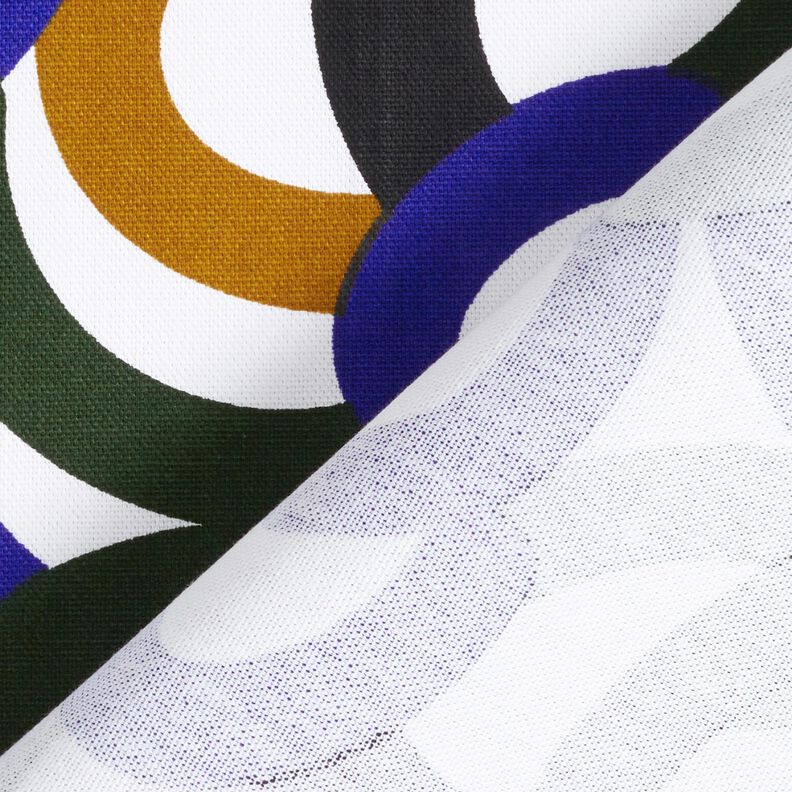 Decor Fabric Half Panama retro whorls – white/dark green,  image number 4