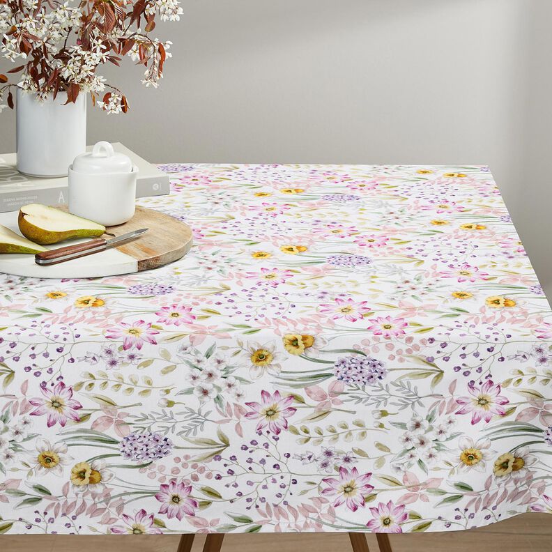 Cotton Poplin daffodils – ivory/light dusky pink,  image number 7