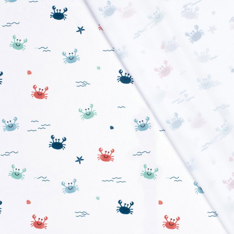 Swimsuit Fabric UPF50 happy crabs – white/lobster,  image number 4