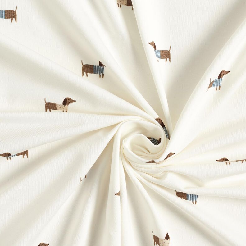 Cotton Jersey happy dachshunds – ivory,  image number 3