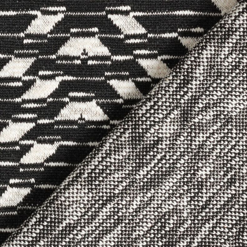 jacquard knit geometric pattern – black/white,  image number 5
