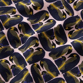 Cotton jersey, penguin family – pink, 