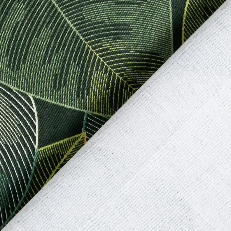 Decor Fabric Cotton Twill minimalist leaves – dark green, image number 4