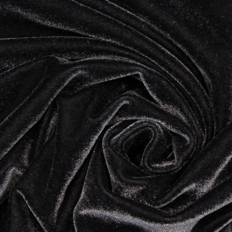 Stretch Velvet black,  image number 2