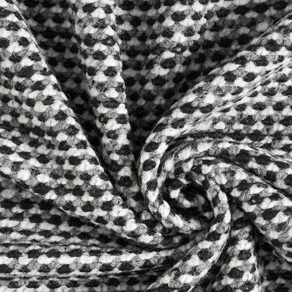 Boucle Knit Nobbly fancy yarn – black/white,  image number 3