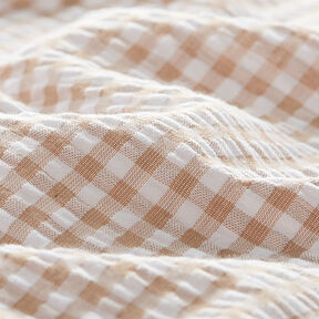 Seersucker Gingham Cotton Blend – beige, 