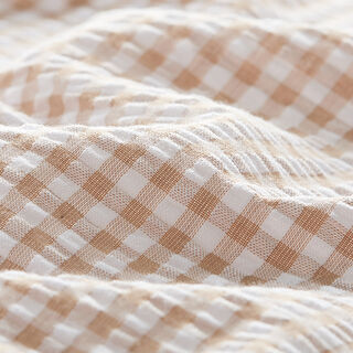 Seersucker Gingham Cotton Blend – beige, 
