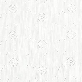 Double Gauze/Muslin Broderie Anglaise Flowers – white, 