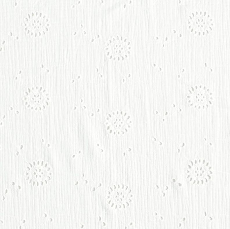 Double Gauze/Muslin Broderie Anglaise Flowers – white,  image number 1