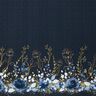 Cotton Jersey Border fabric flowers in golden glitter | Glitzerpüppi – midnight blue/denim blue,  thumbnail number 1