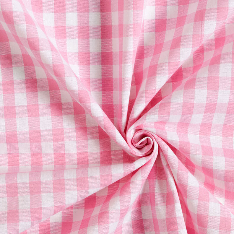 Cotton Vichy check 1 cm – pink/white,  image number 3