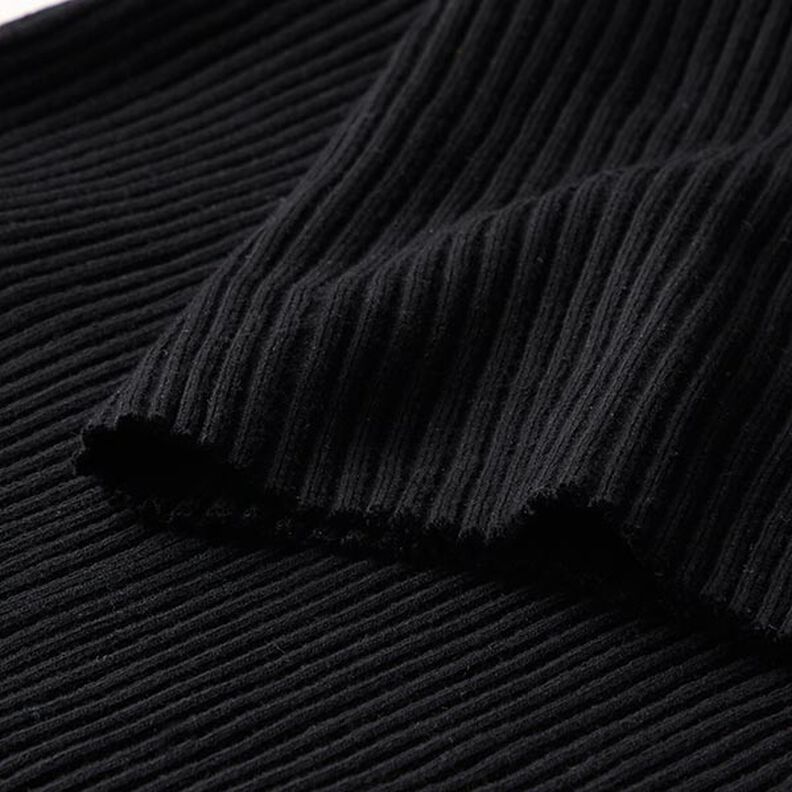 Heavy Hipster Jacket Cuff Ribbing – black,  image number 2