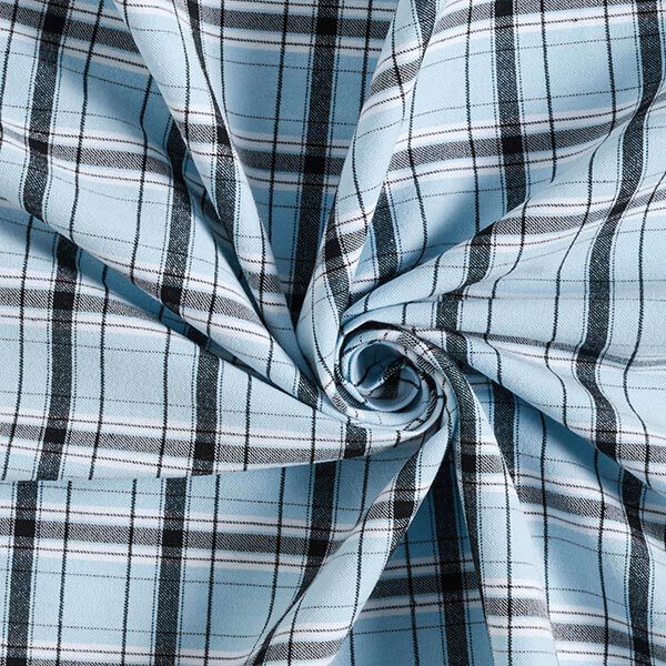 Blouse & shirt fabric, checked – light blue,  image number 3