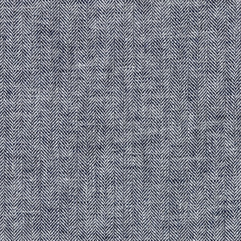 Herringbone Linen Cotton Blend – midnight blue,  image number 1