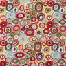 Decor Fabric Tapestry Fabric Colourful Circles – light beige/carmine,  thumbnail number 1