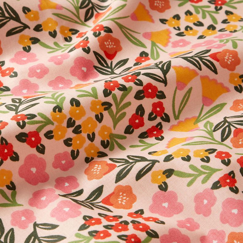 Coated Cotton Flower Meadow – light beige/pink,  image number 3