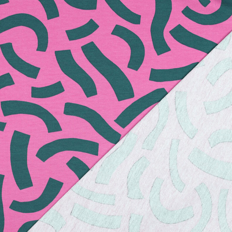 French terry Playful | Nerida Hansen – pink/petrol,  image number 4