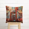 Decorative Panel Tapestry Fabric French bistro – blue/terracotta,  thumbnail number 6