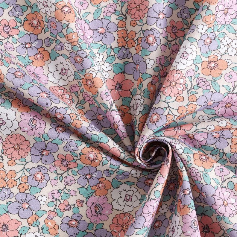 GOTS Cotton Poplin Flower Meadow | Poppy Fabrics – natural,  image number 3