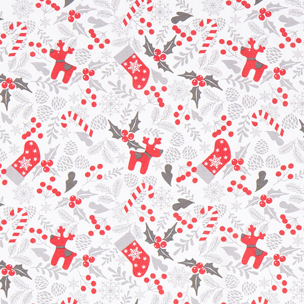Decor Fabric Canvas Santa Claus boots – white/red,  image number 1