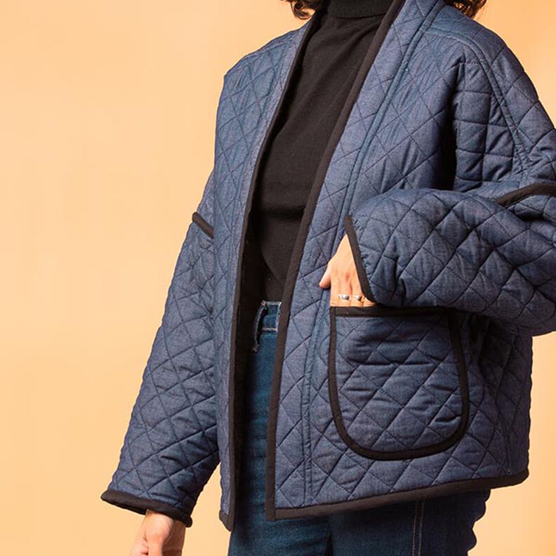 Denim Teddy Quilted Fabric | by Poppy – denim blue,  image number 7