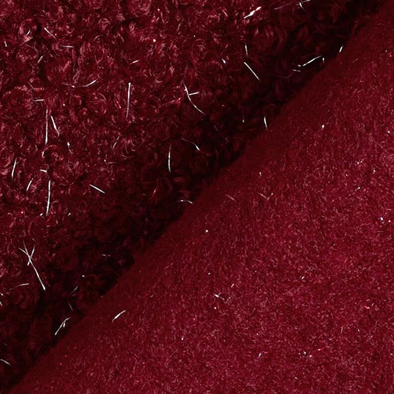 Shiny Threads Bouclé Knit – burgundy,  image number 3