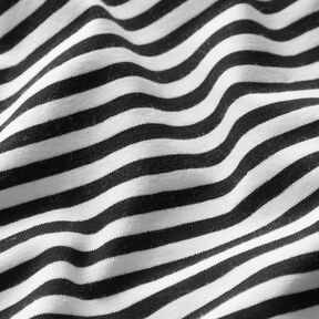 Cotton Jersey Narrow Stripes – black/white, 