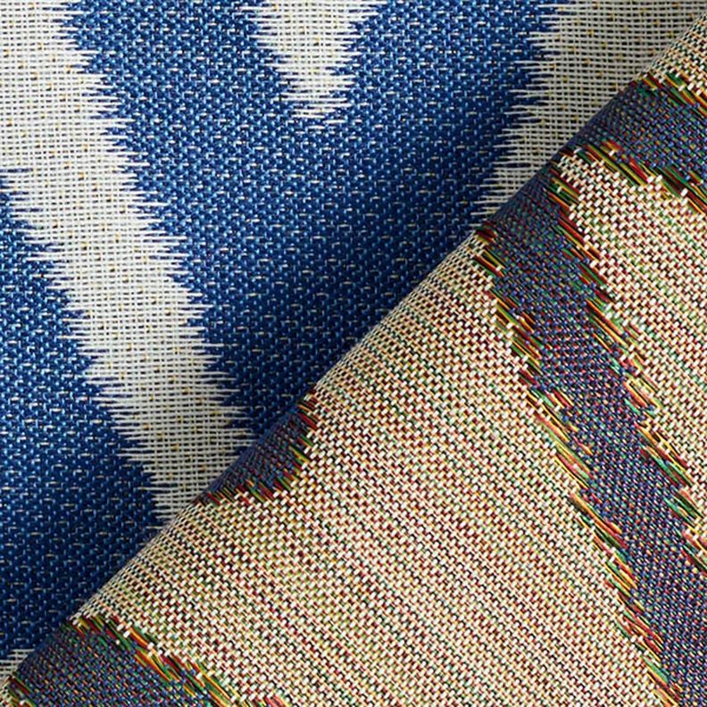Outdoor Fabric Jacquard Ikat Print – blue,  image number 4