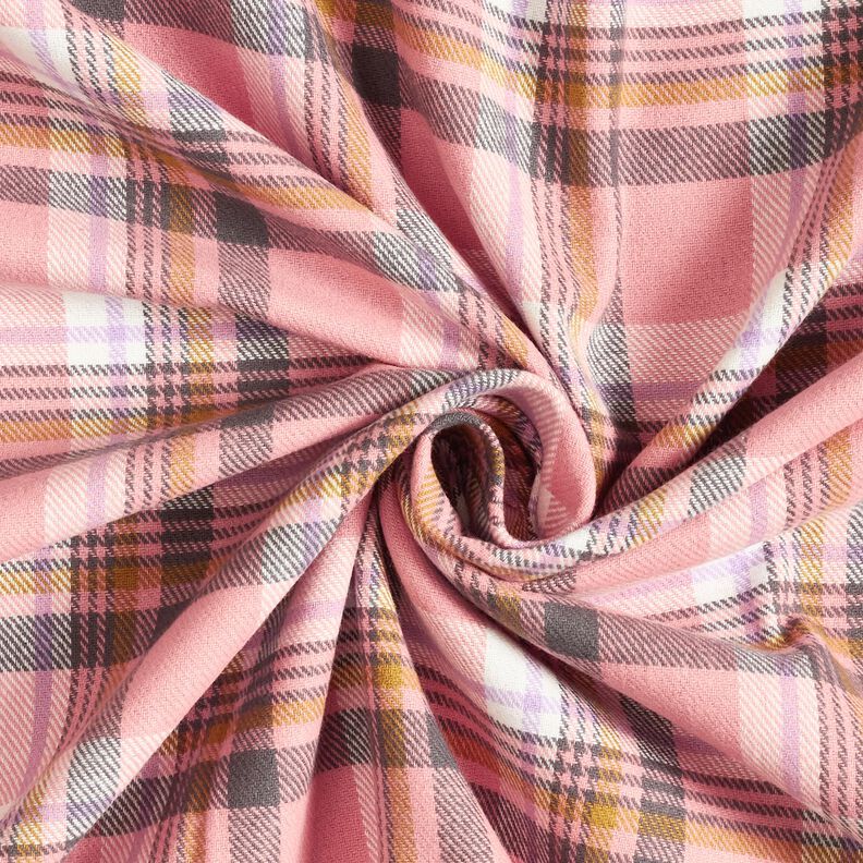 Cotton Flannel checked – dusky pink/antique silver, image number 3