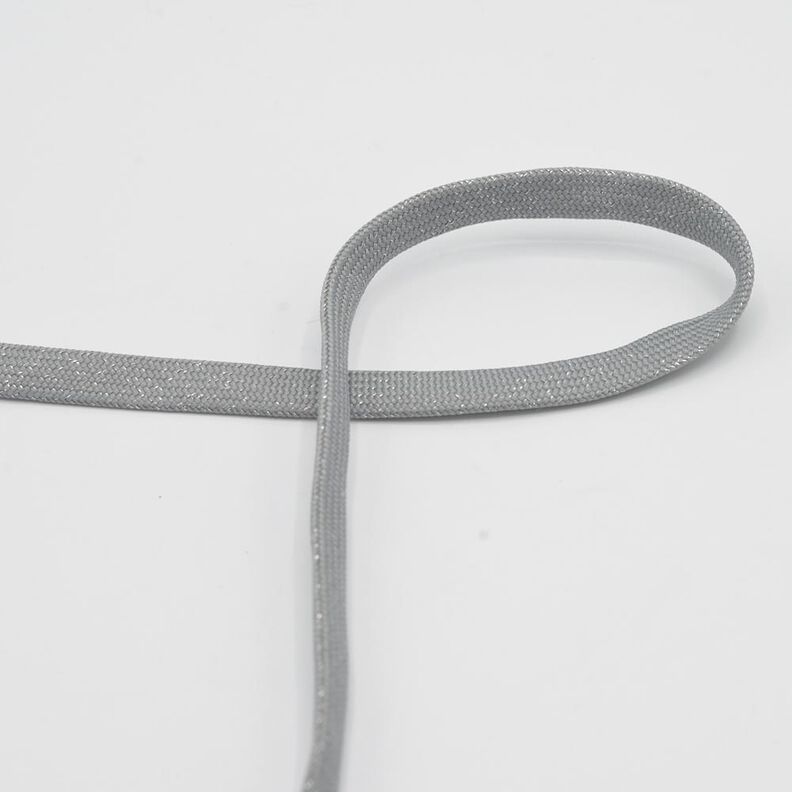 Flat cord Hoodie Lurex [8 mm] – elephant grey/metallic silver,  image number 1