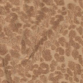 Towelling Fabric Stretch leopard print  – light brown, 