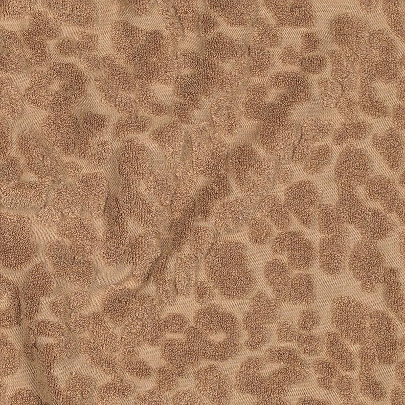 Towelling Fabric Stretch leopard print  – light brown,  image number 2