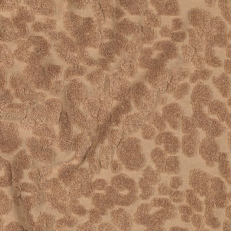 Towelling Fabric Stretch leopard print – light brown, image number 2