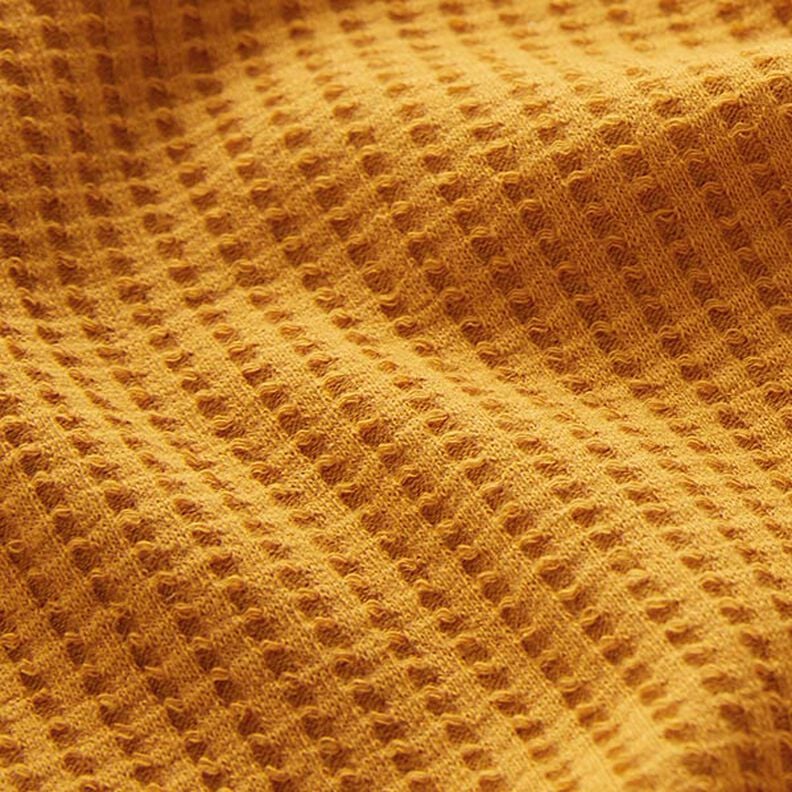 Cotton waffle jersey Plain – curry yellow yellow,  image number 2