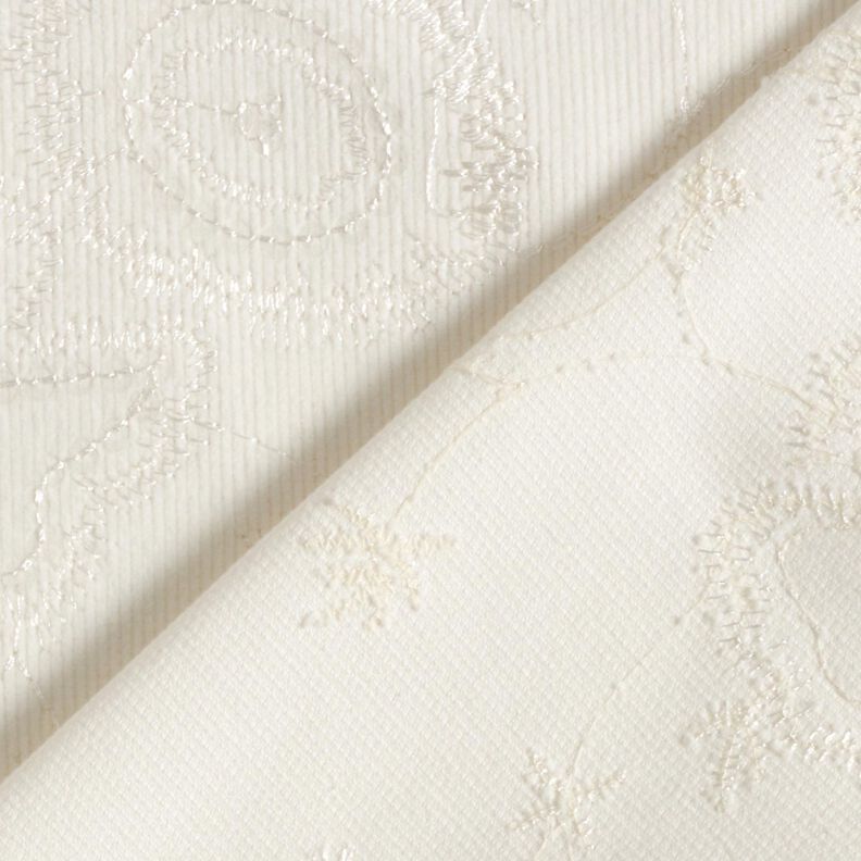 Fine cord embroidery and sequin flowers – offwhite,  image number 4