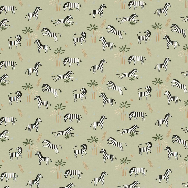 Cotton Jersey Plains zebras – reed,  image number 1