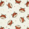 Cosy Fleece Doubleface friendly foxes – offwhite/brown,  thumbnail number 1