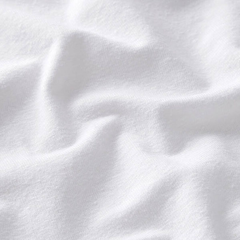 Plain cotton linen blend jersey – white,  image number 2