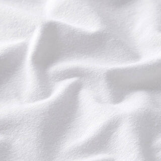 Plain cotton linen blend jersey – white, 