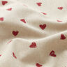 Decor Fabric Half Panama little hearts – carmine/natural,  thumbnail number 2