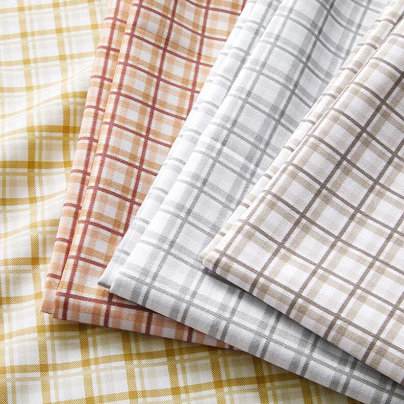 Double Check Cotton Poplin – white/mustard,  image number 5