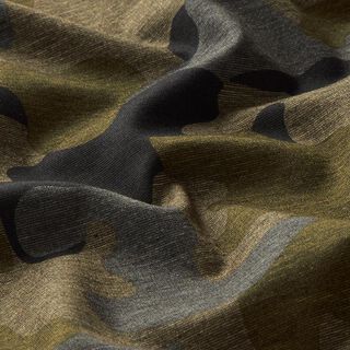 Large Camouflage Ponte Roma – dark grey/dark olive, 