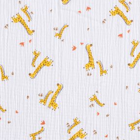 Double Gauze/Muslin Giraffes – white/sunglow, 