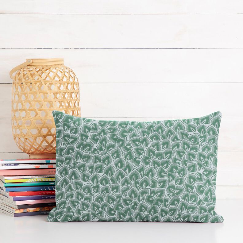 Cotton Cretonne Abstract leaves – sage/ivory,  image number 6